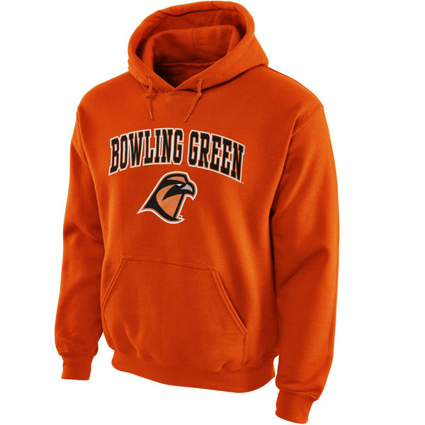 Men NCAA Bowling Green St. Falcons Midsize Arch Pullover Hoodie Orange